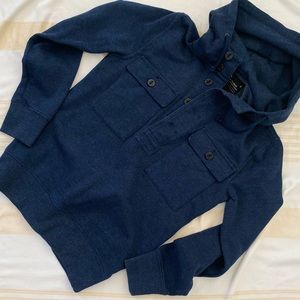 J. Crew ⚓️⛵️ Nautical Henley Pullover Hoodie in Heathered Navy